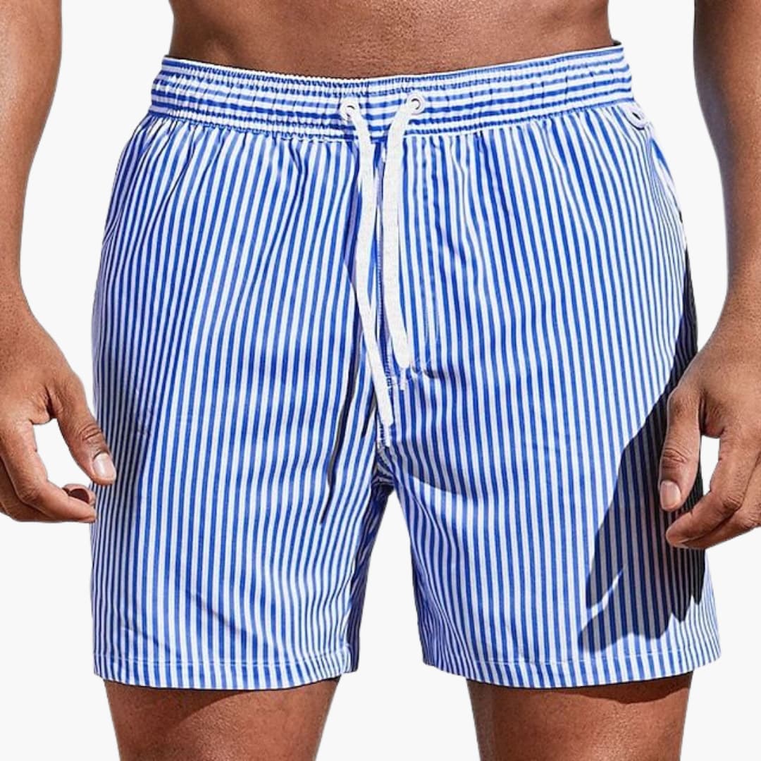 Herren Boardshorts mit Streifen und elastischem Bund - Image 6