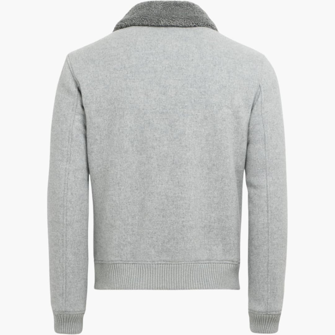 Herren-Bomber jacke mit Reißverschluss und Fleecekragen - Image 2