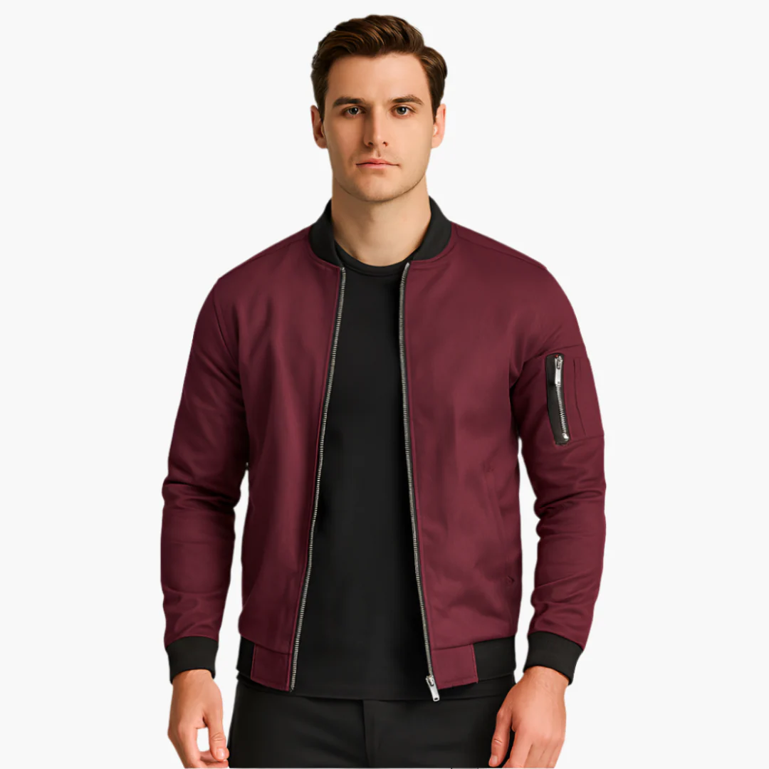 Herren Bomberjacke mit geripptem Saum und Ärmeltasche - Image 2