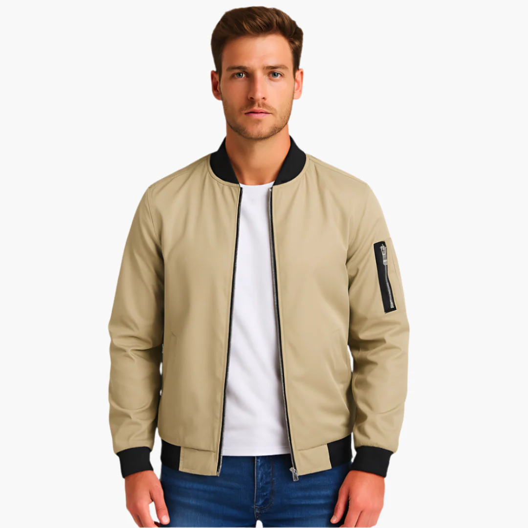 Herren Bomberjacke mit geripptem Saum und Ärmeltasche - Image 3