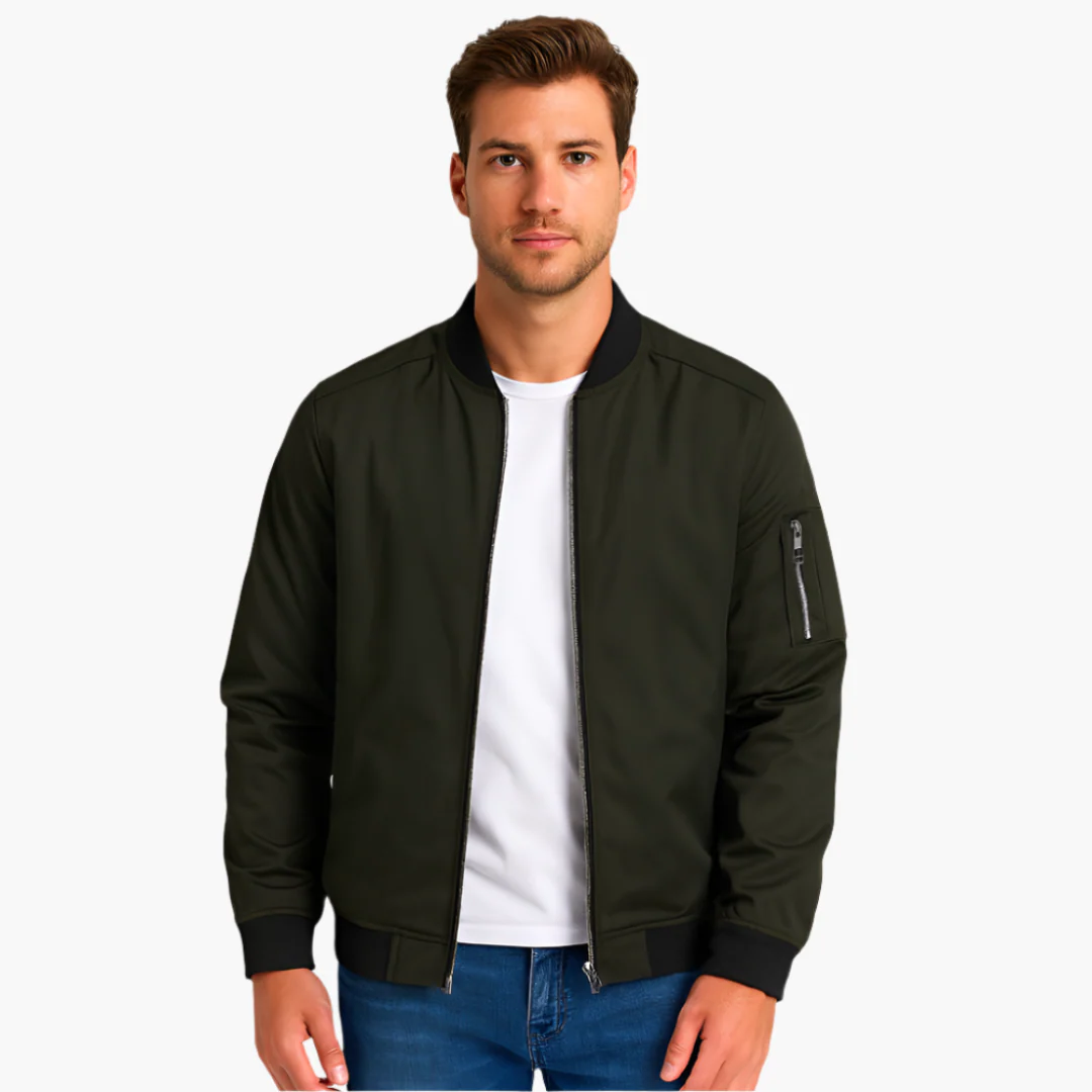 Herren Bomberjacke mit geripptem Saum und Ärmeltasche - Image 4