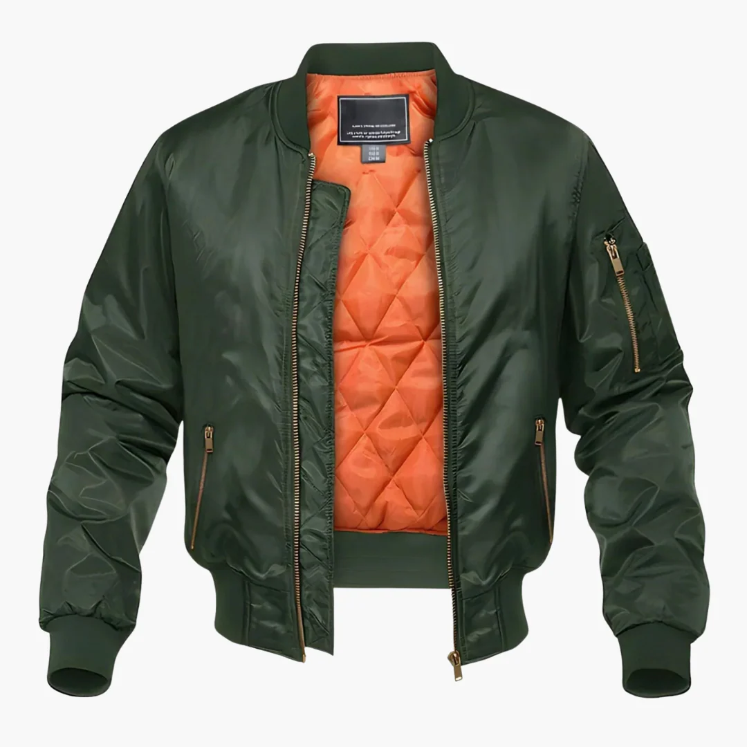 Herren Bomberjacke mit geripptem Saum und gestepptem Futter - Image 2