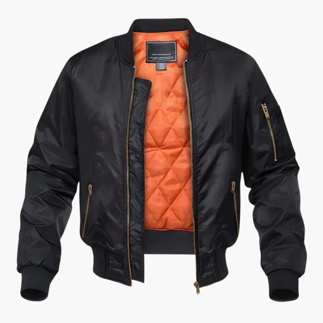 Herren Bomberjacke mit geripptem Saum und gestepptem Futter - Image 3