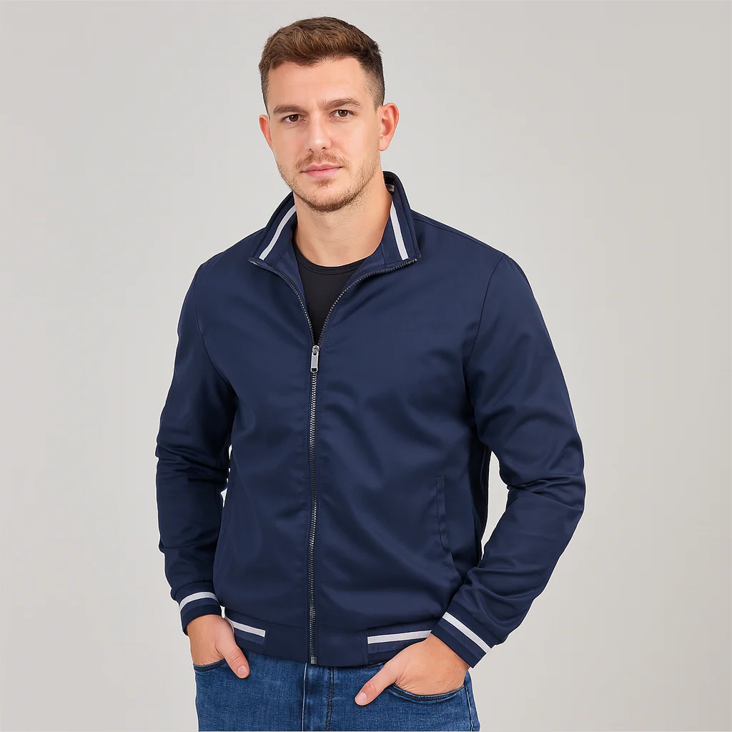 Herren-Bomberjacke mit gestreiftem Besatz - Image 2