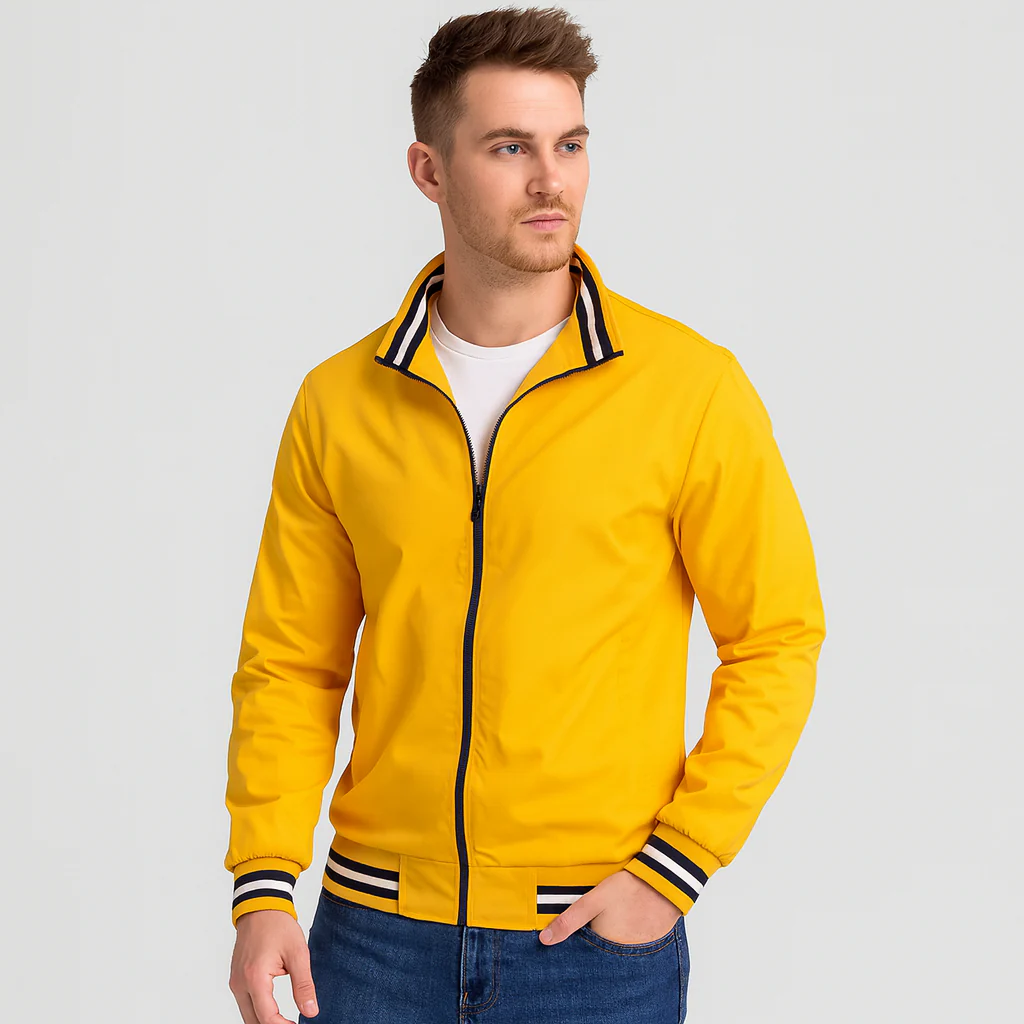 Herren-Bomberjacke mit gestreiftem Besatz - Image 3