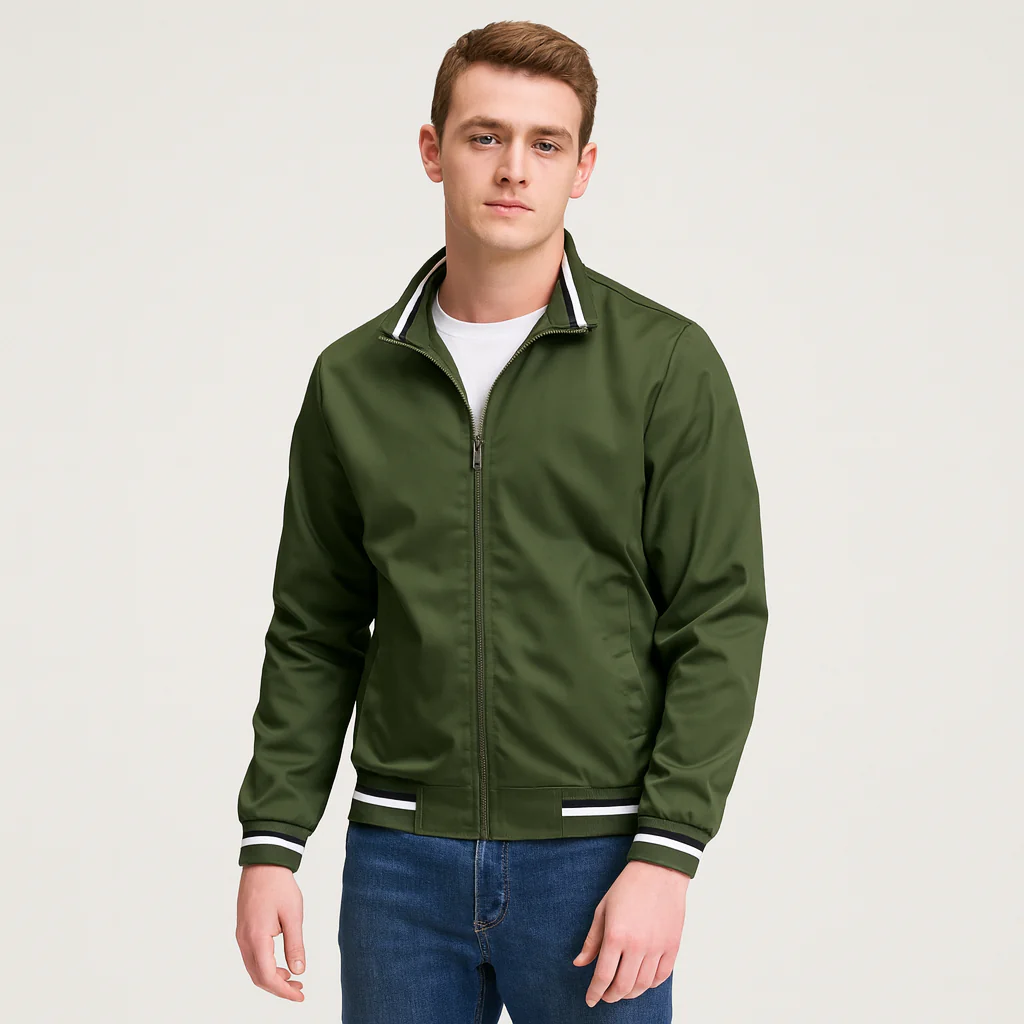 Herren-Bomberjacke mit gestreiftem Besatz - Image 5