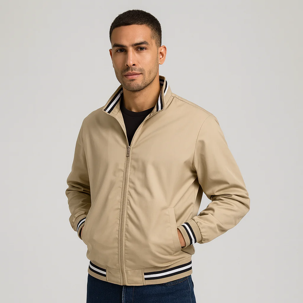 Herren-Bomberjacke mit gestreiftem Besatz - Image 6