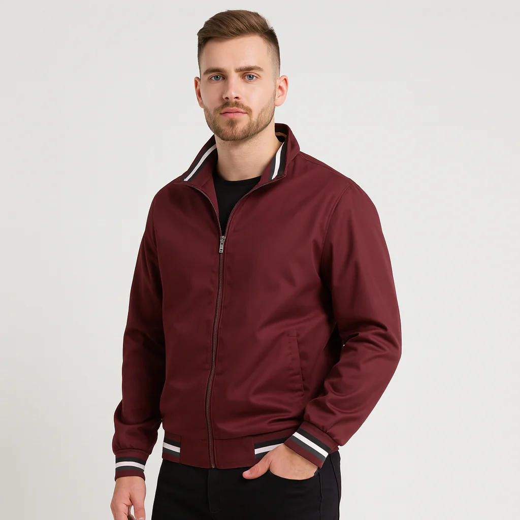 Herren-Bomberjacke mit gestreiftem Besatz - Image 7