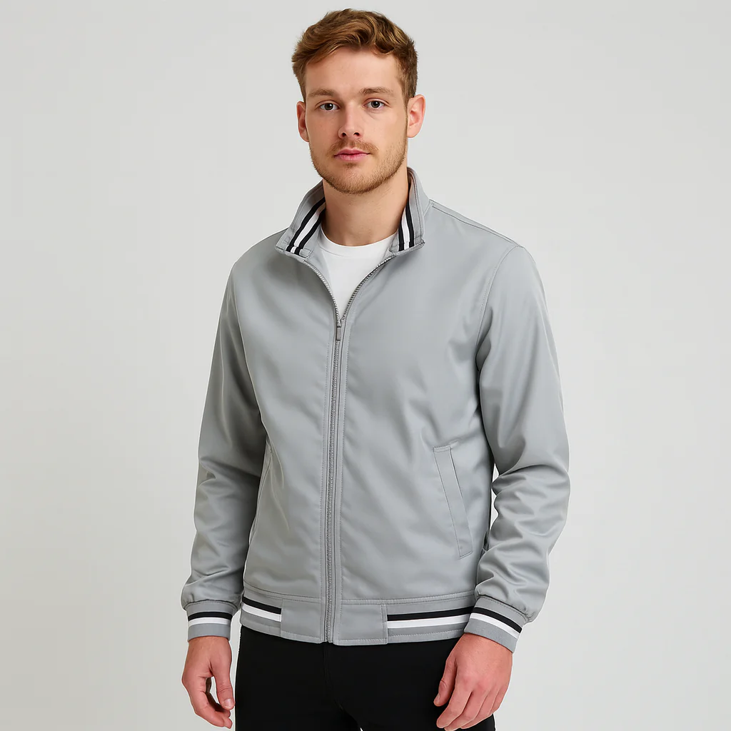 Herren-Bomberjacke mit gestreiftem Besatz - Image 8