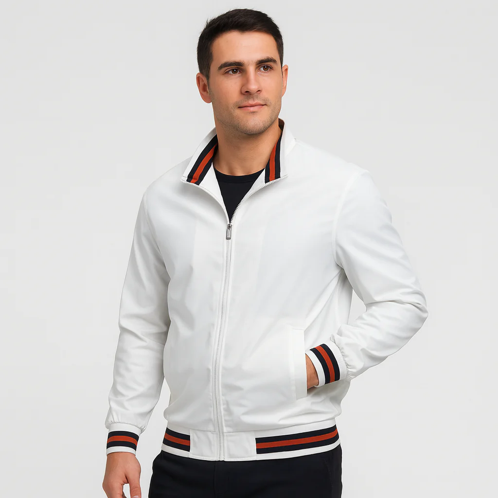 Herren-Bomberjacke mit gestreiftem Besatz - Image 9