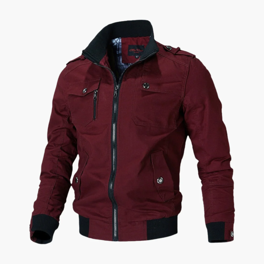 Herren Bomberjacke mit Reißverschluss und geripptem Saum - Image 2