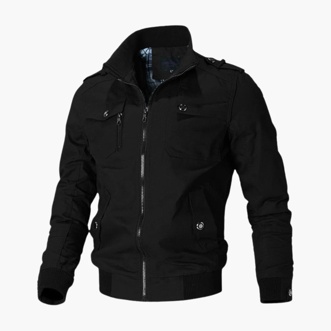 Herren Bomberjacke mit Reißverschluss und geripptem Saum - Image 5
