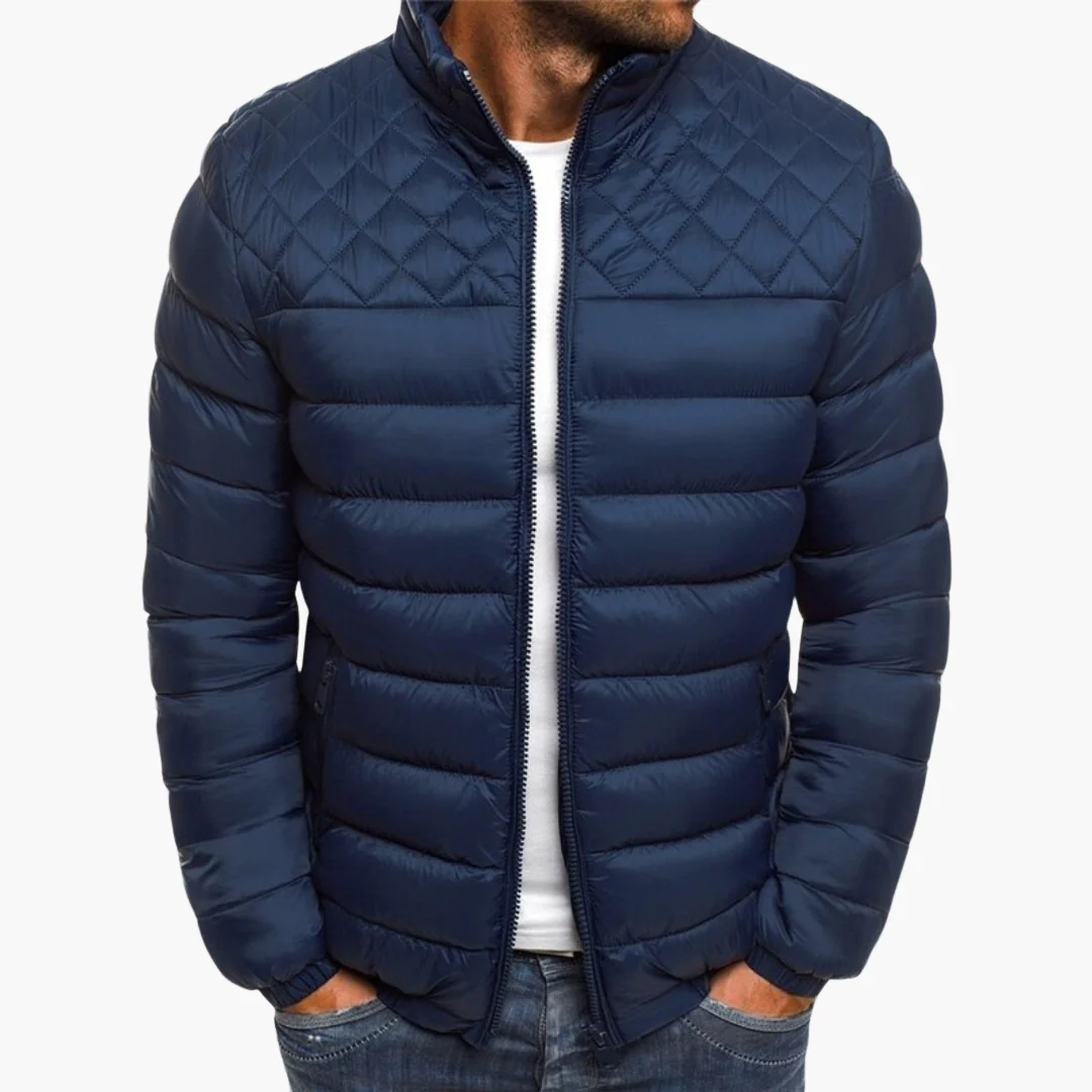 Herren Bomberjacke mit Reißverschluss und gestepptem Design - Image 2