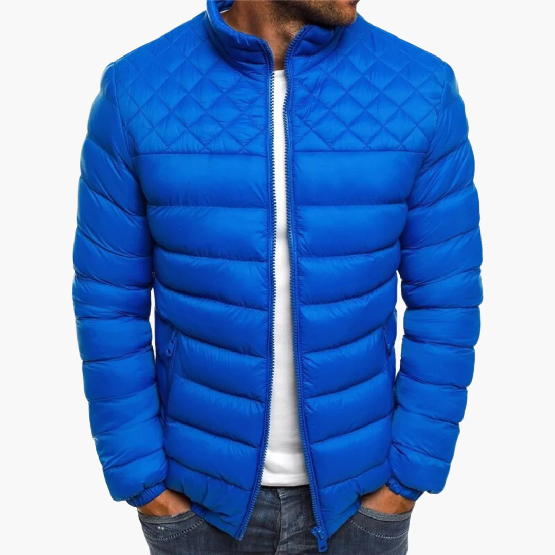Herren Bomberjacke mit Reißverschluss und gestepptem Design - Image 3