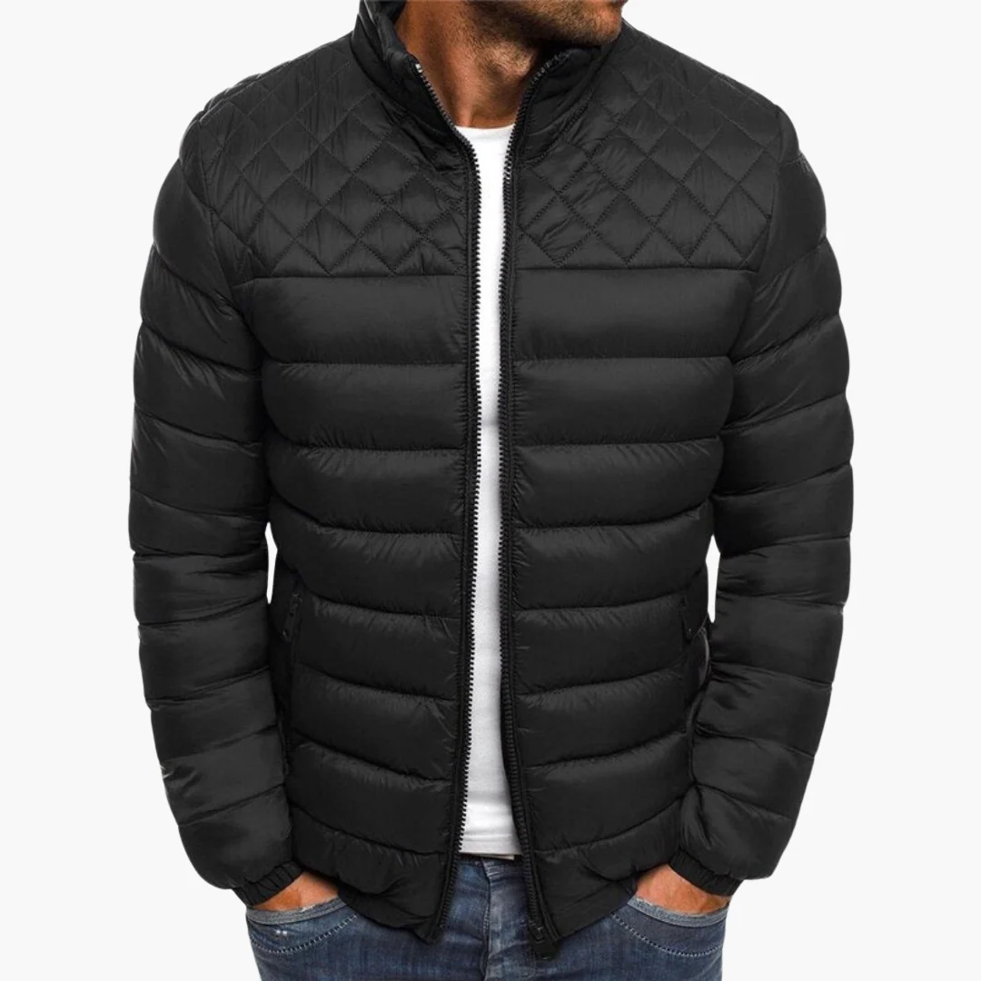 Herren Bomberjacke mit Reißverschluss und gestepptem Design - Image 4