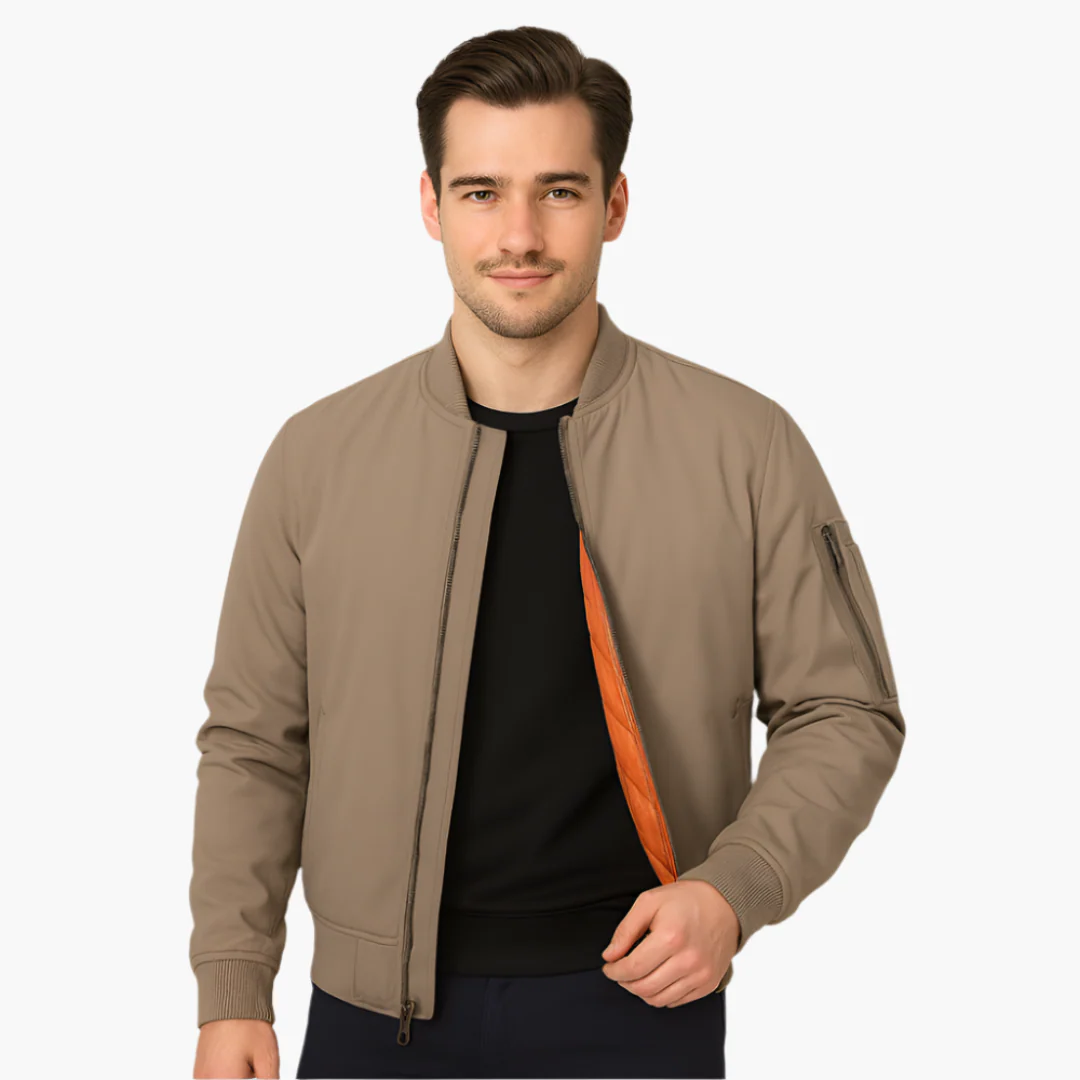 Herren Bomberjacke mit Reißverschluss und Rippbündchen - Image 5