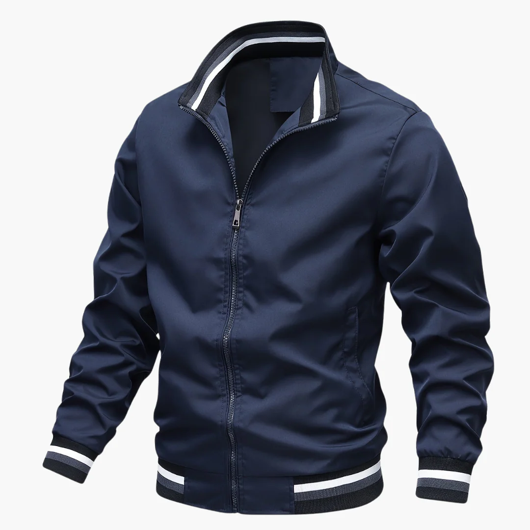 Herren Bomberjacke mit Reißverschluss und Rippkragen - Image 2