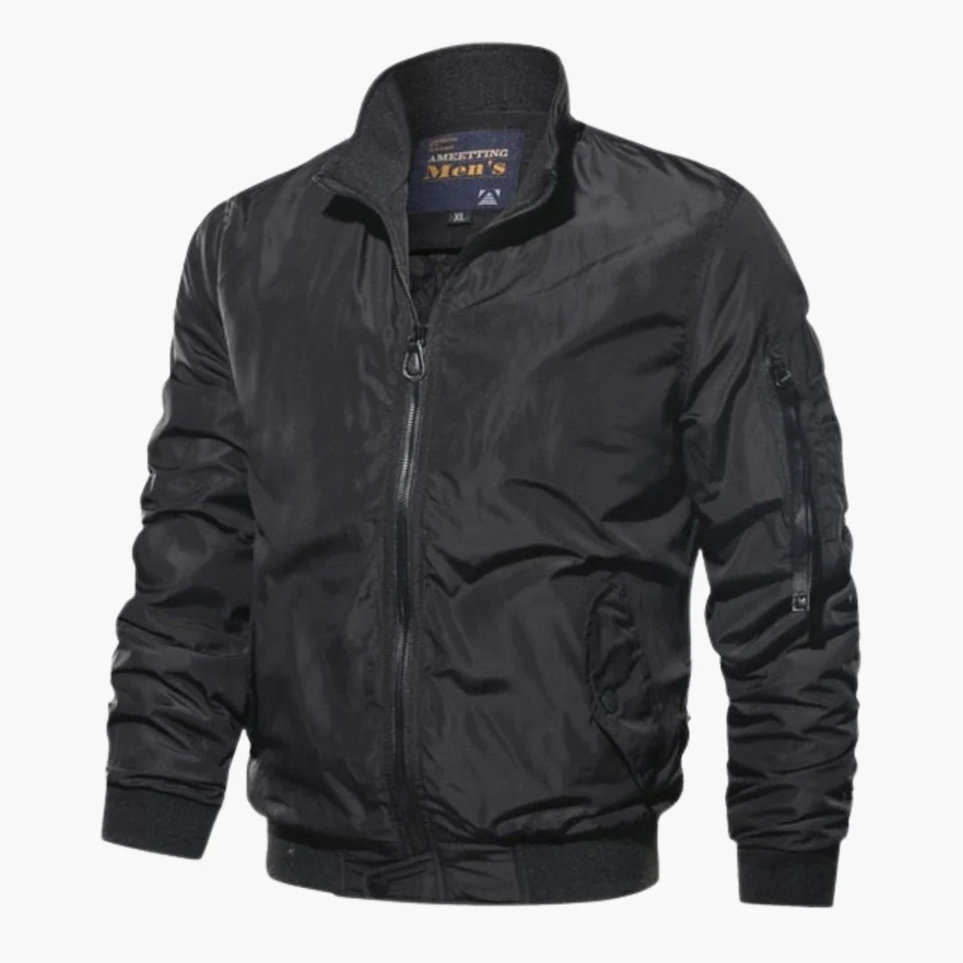 Herren Bomberjacke mit Stehkragen und Frontreißverschluss - Image 2