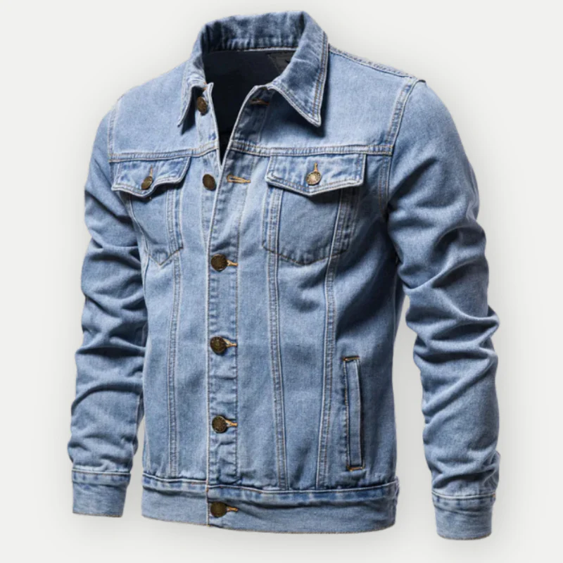Herren Denim Trucker Jacke mit Langen Ärmeln – Klassischer Stil für Jeden Tag - Image 3