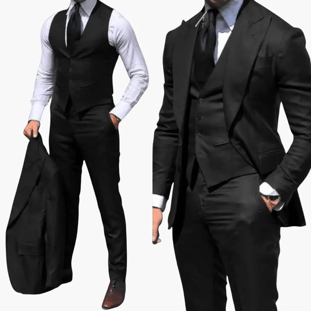 Herren dreiteiliger Anzug mit Sakko Weste und Hose für Alltag - Image 2