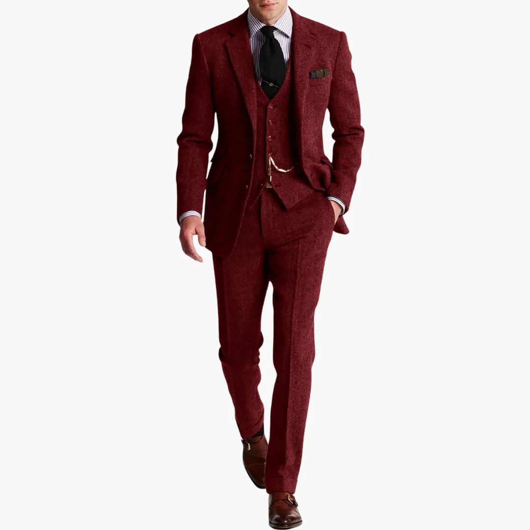 Herren dreiteiliger Anzug mit Weste für Herbst und Winter - Image 2