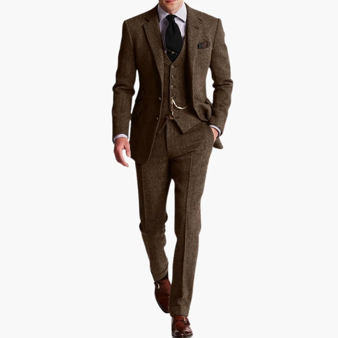 Herren dreiteiliger Anzug mit Weste für Herbst und Winter - Image 3
