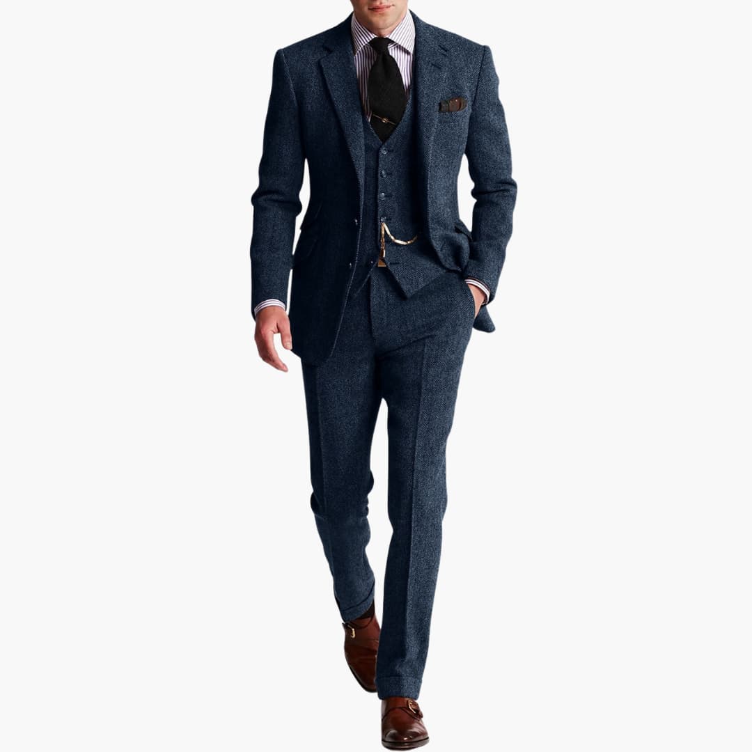 Herren dreiteiliger Anzug mit Weste für Herbst und Winter - Image 6