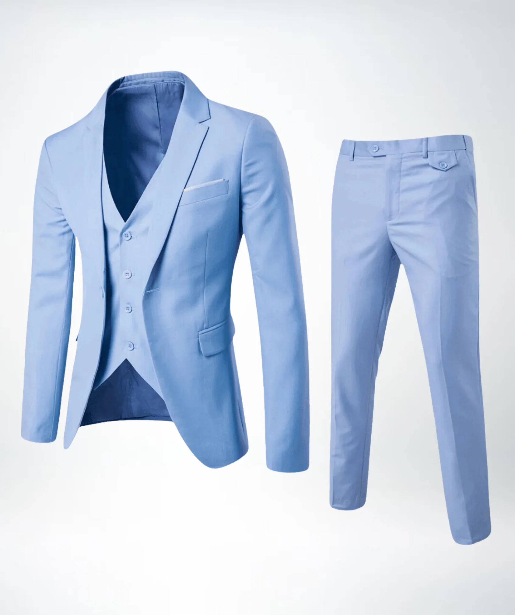 Herren Dreiteiliger Anzug | Taillierte Jacke Weste Hose - Image 5