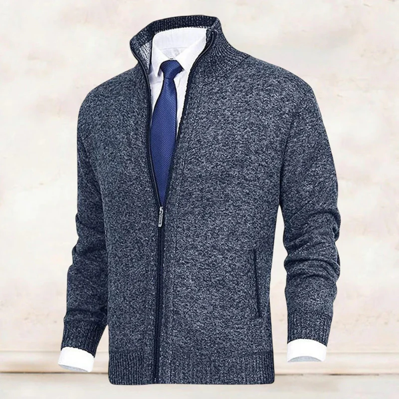 Herren eleganter Cardigan mit Reißverschluss | Strick - Image 3