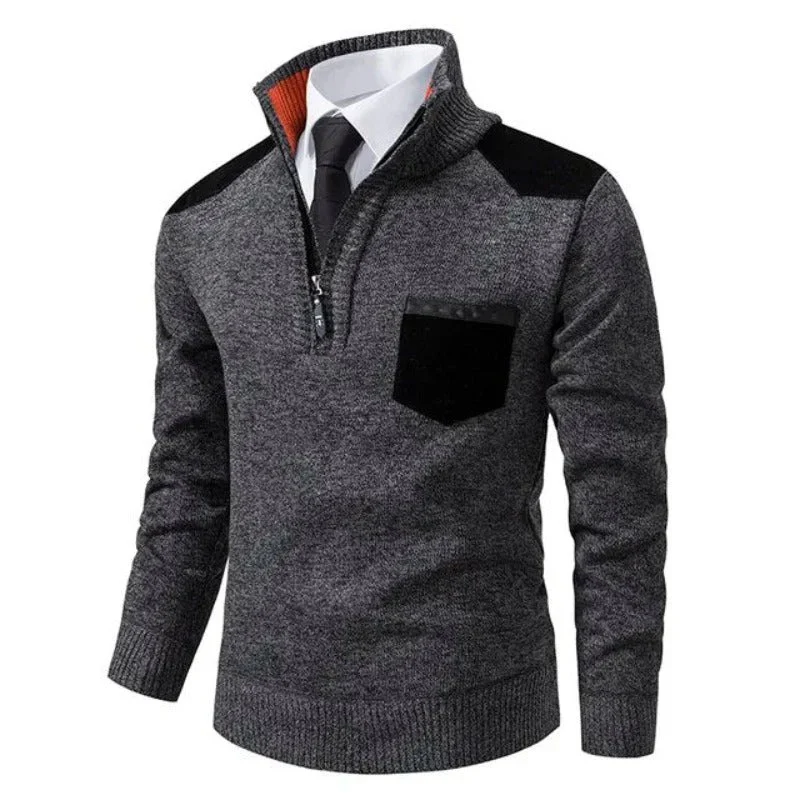 Herren eleganter Zip-Up-Pullover | Warmer - Image 3