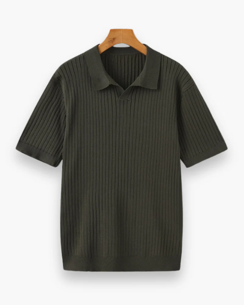 Herren Elegantes Geripptes Poloshirt | Klassisch - Image 10