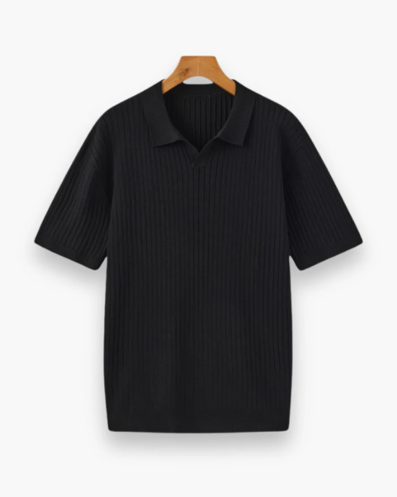 Herren Elegantes Geripptes Poloshirt | Klassisch - Image 7