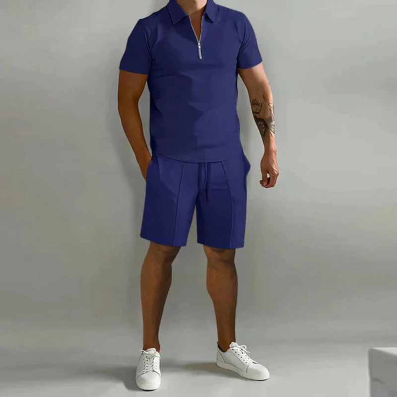 Herren Elegantes Polo- und Shorts-Set | Sommer - Image 2