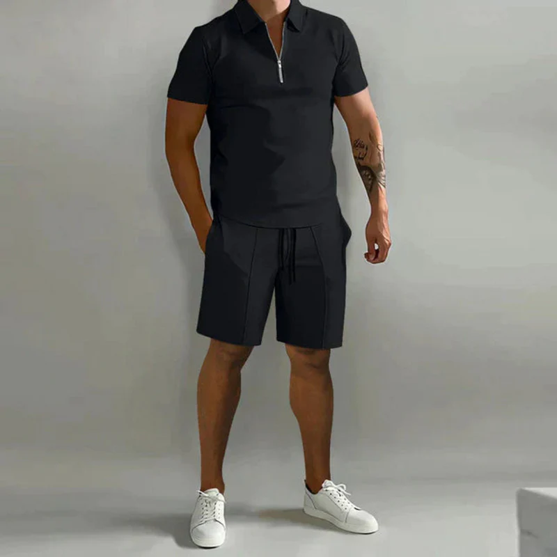 Herren Elegantes Polo- und Shorts-Set | Sommer - Image 3