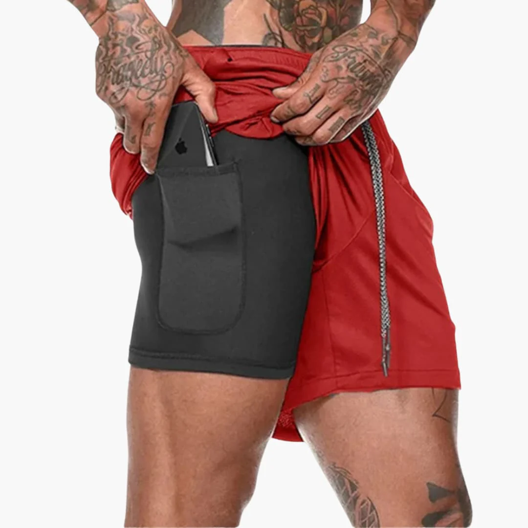 Herren Fitness Shorts mit Innentasche und Kompressionsebene - Image 10