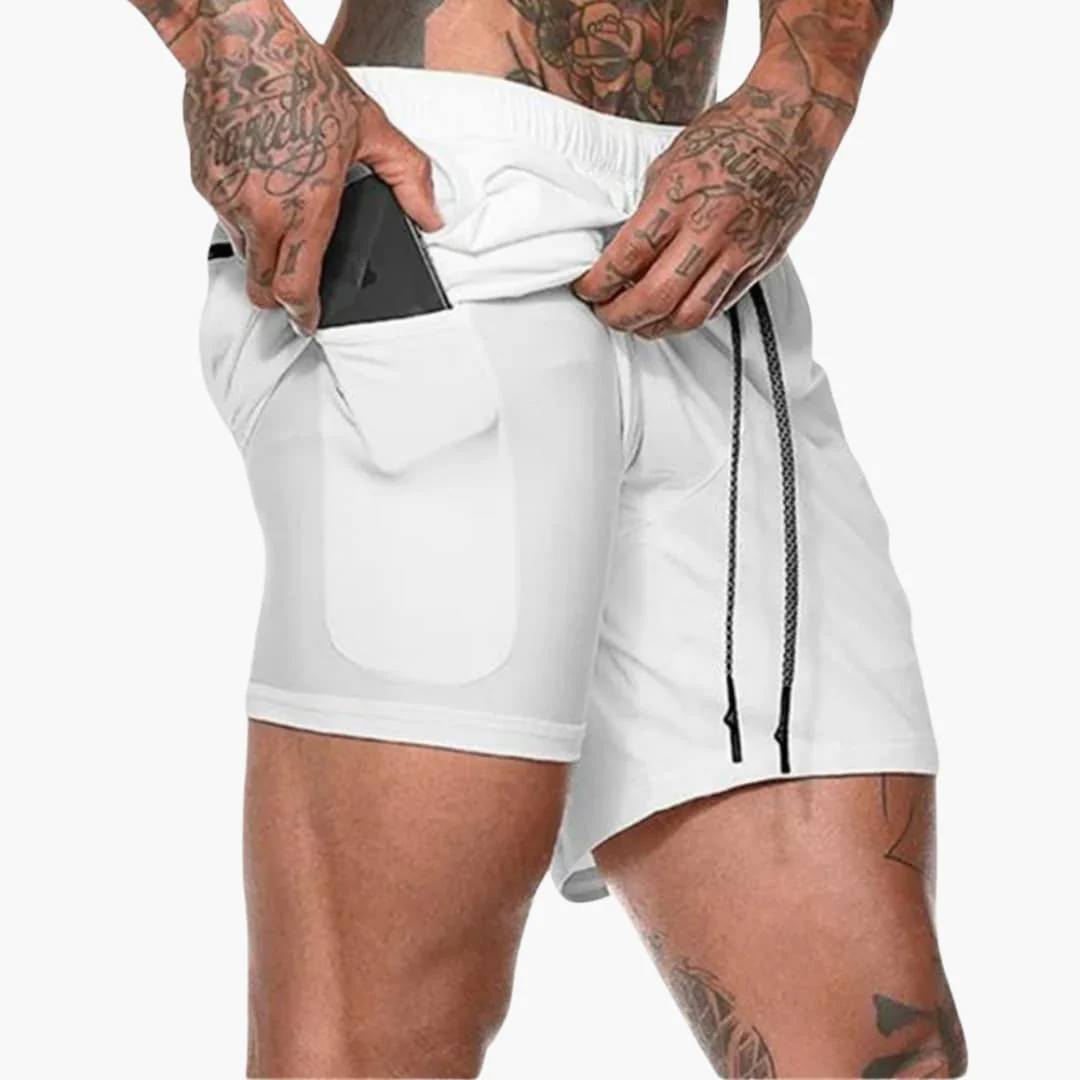 Herren Fitness Shorts mit Innentasche und Kompressionsebene - Image 12