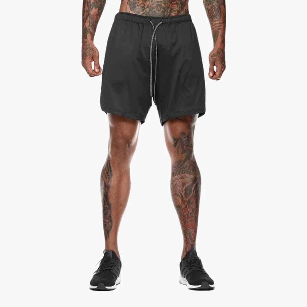 Herren Fitness Shorts mit Innentasche und Kompressionsebene - Image 3