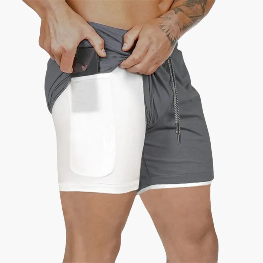 Herren Fitness Shorts mit Innentasche und Kompressionsebene - Image 4