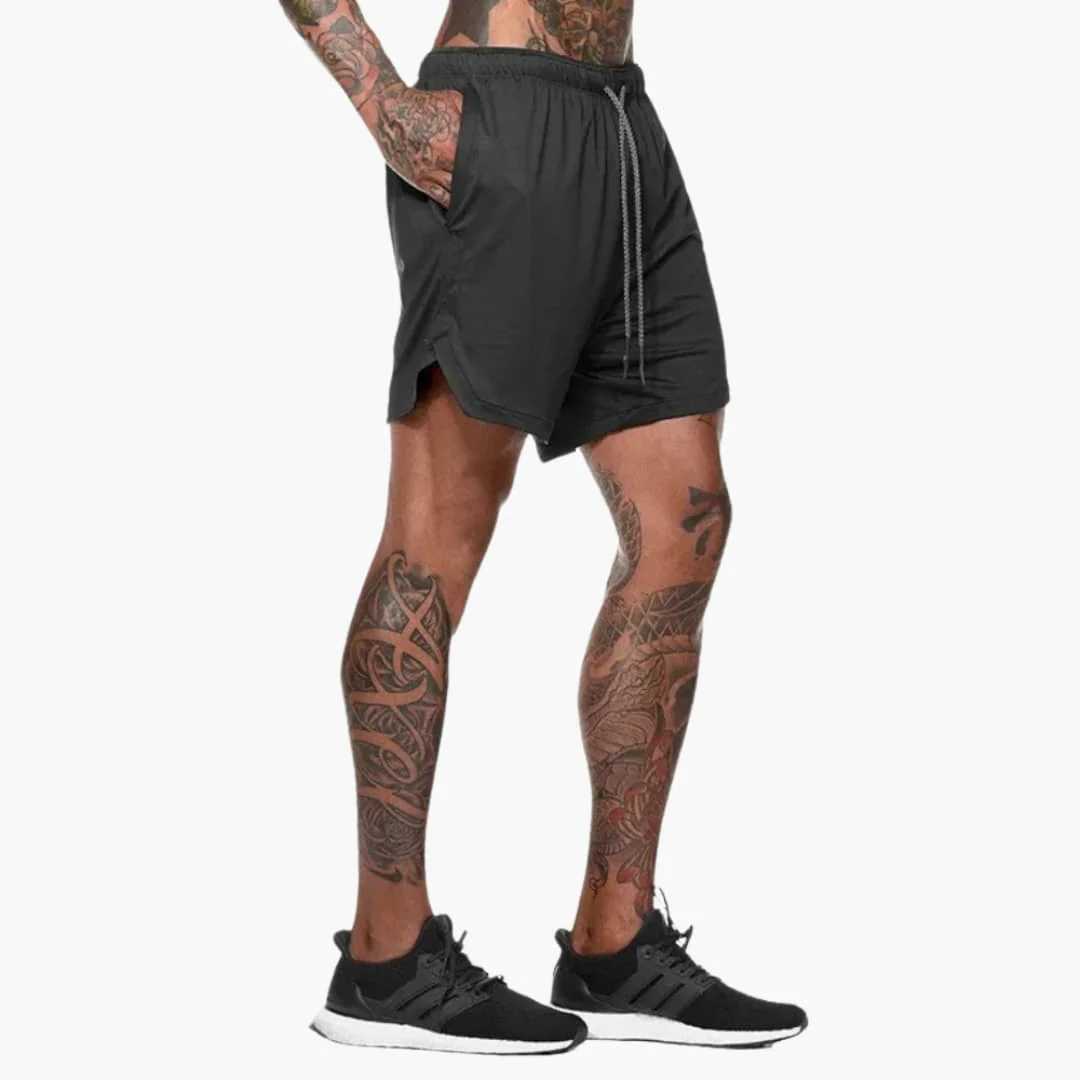 Herren Fitness Shorts mit Innentasche und Kompressionsebene - Image 6
