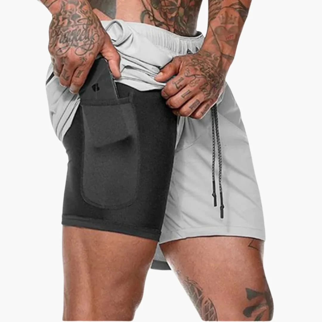 Herren Fitness Shorts mit Innentasche und Kompressionsebene - Image 7