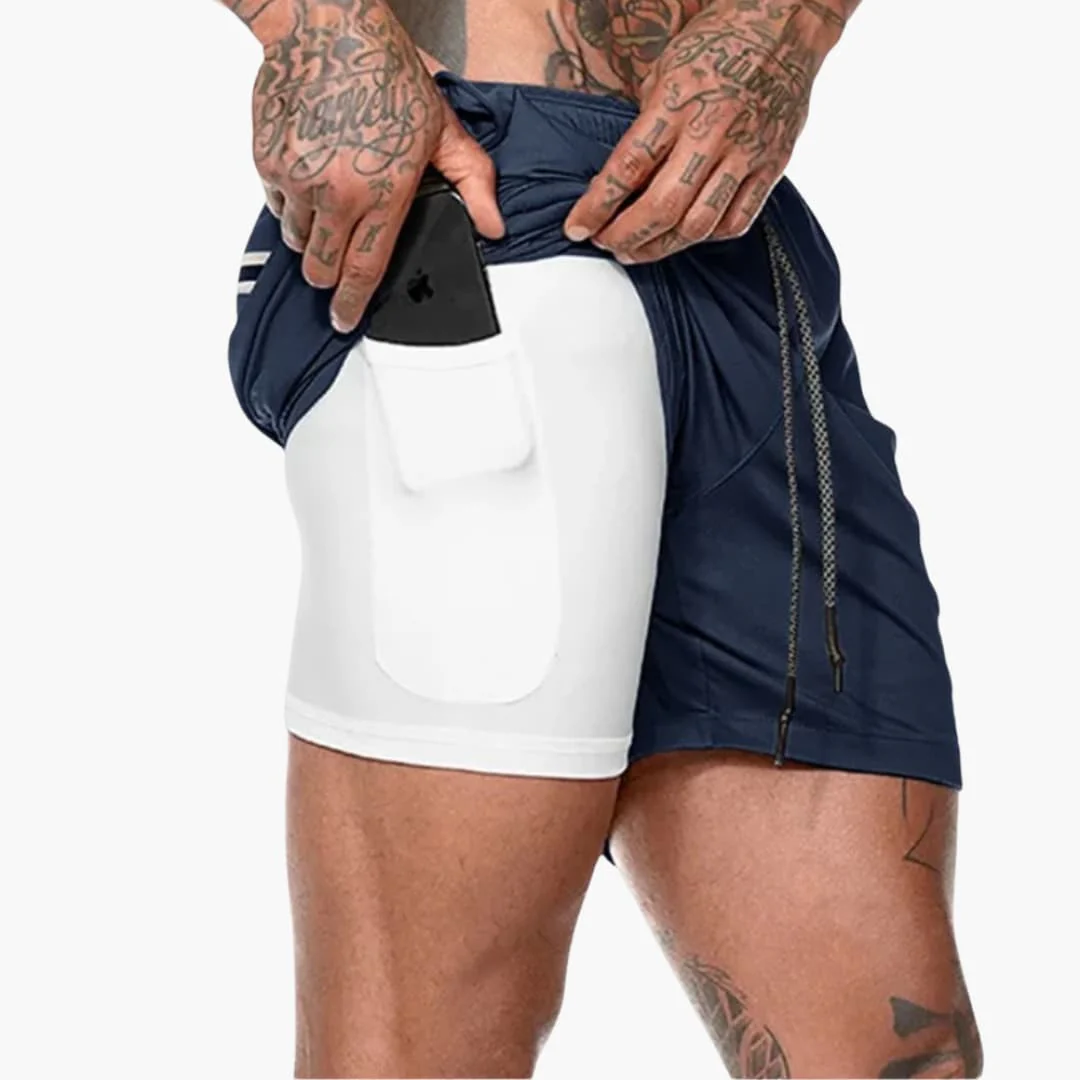 Herren Fitness Shorts mit Innentasche und Kompressionsebene - Image 8