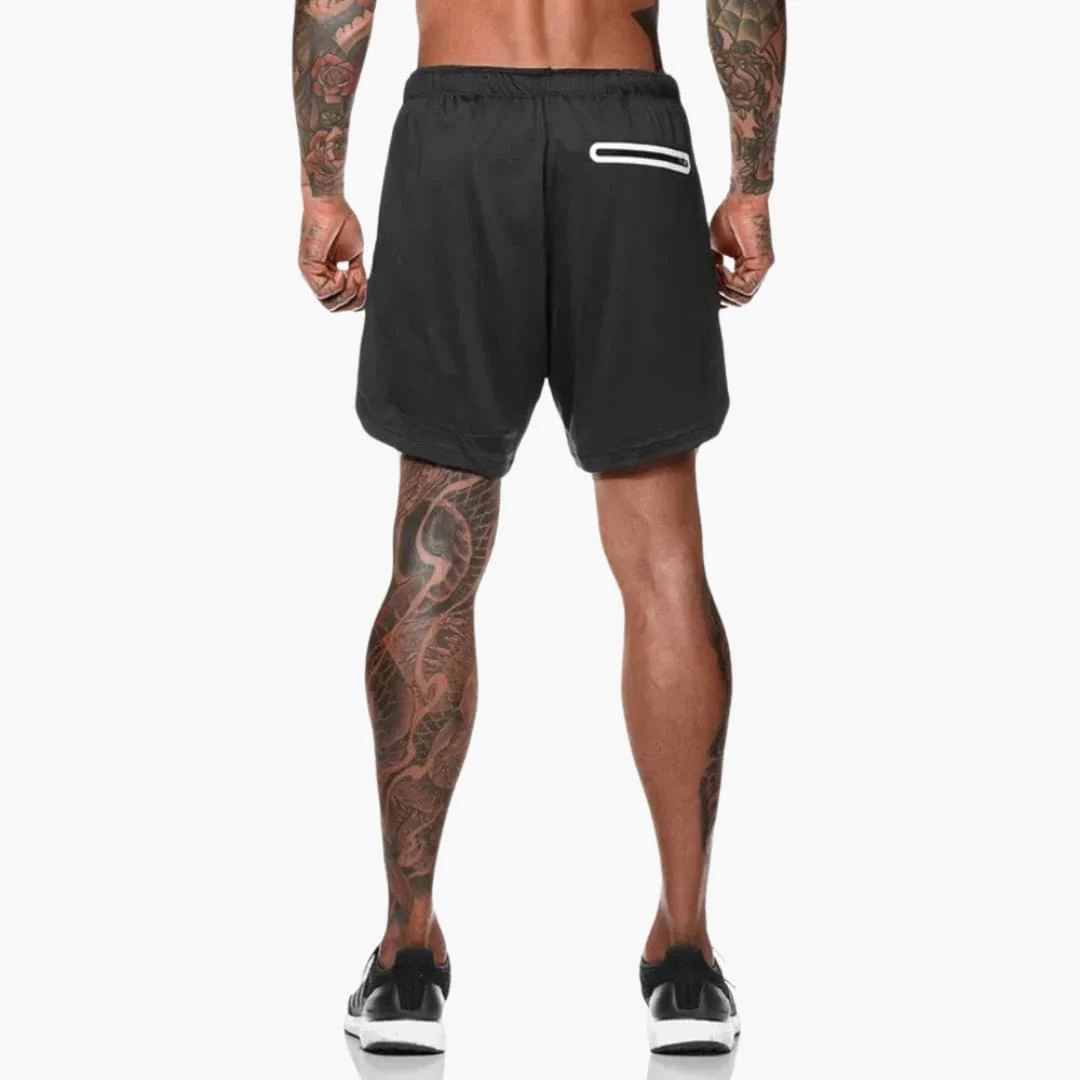 Herren Fitness Shorts mit Innentasche und Kompressionsebene - Image 9