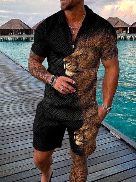 Herren Freizeit-Set | zweiteiliges Outfit mit Aufdruck - Image 3