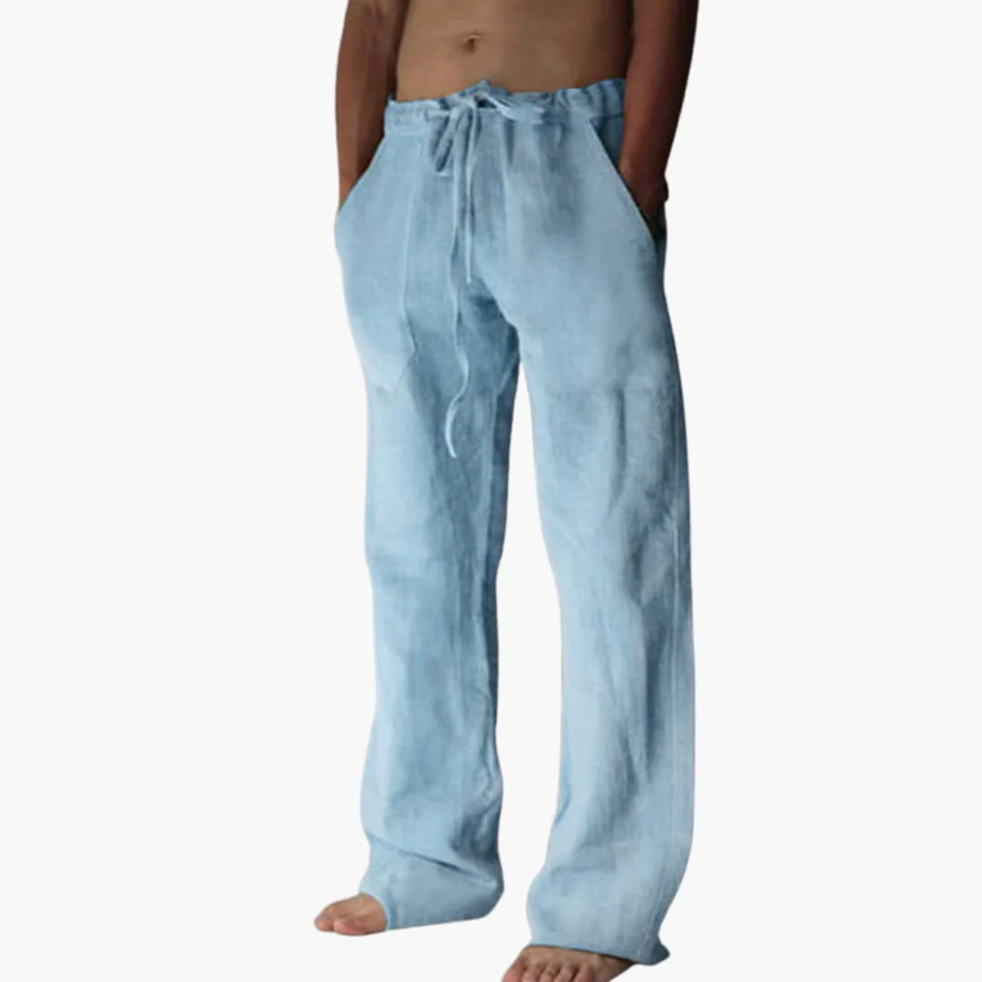 Herren Freizeithose aus Leinen mit Kordelzug für Sommer - Image 3