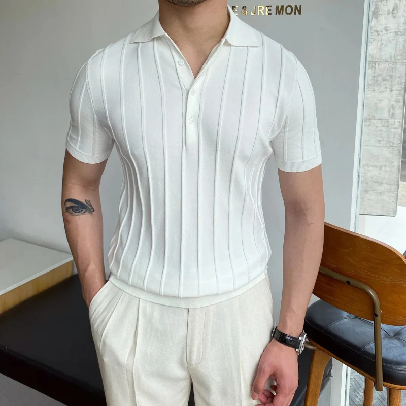 Herren gestreiftes Poloshirt | Kurzarm - Image 4