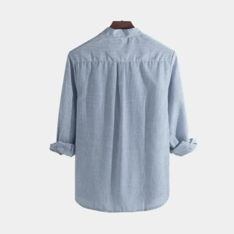 Herren gestreiftes Sommerhemd | Langarm - Image 2