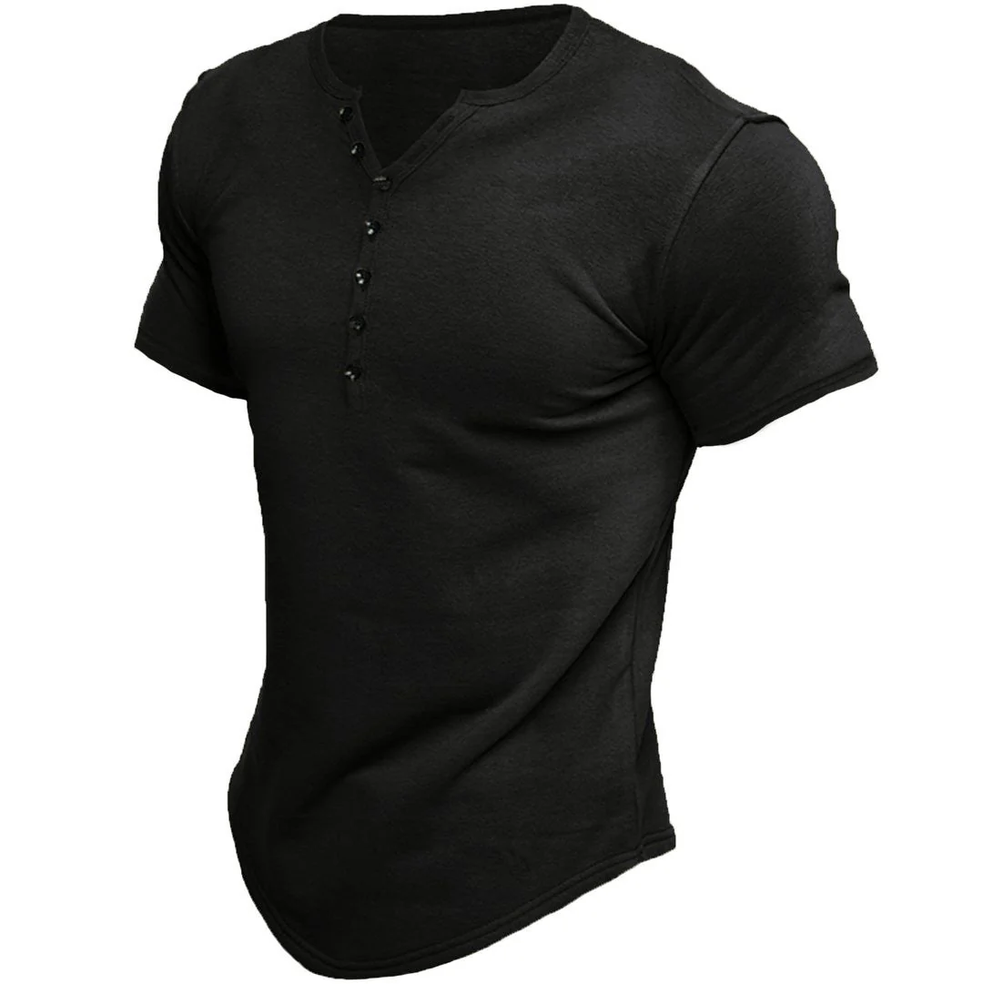 Herren Halbe Knopfleiste T-Shirt | Slim Fit - Image 2