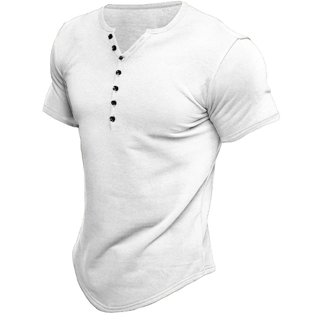 Herren Halbe Knopfleiste T-Shirt | Slim Fit - Image 3