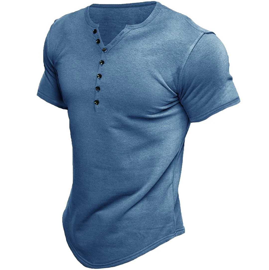 Herren Halbe Knopfleiste T-Shirt | Slim Fit - Image 4