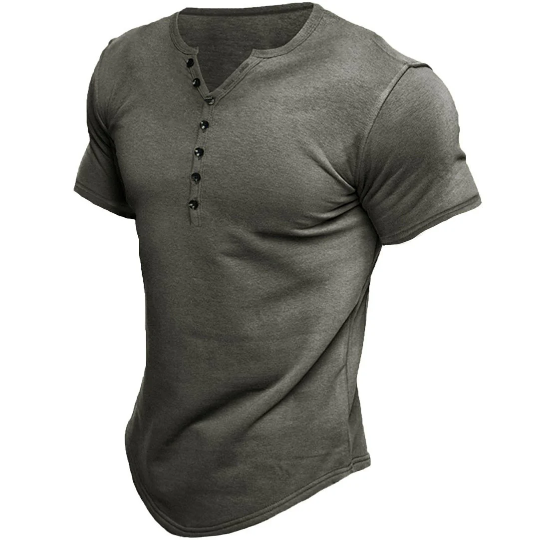 Herren Halbe Knopfleiste T-Shirt | Slim Fit - Image 6